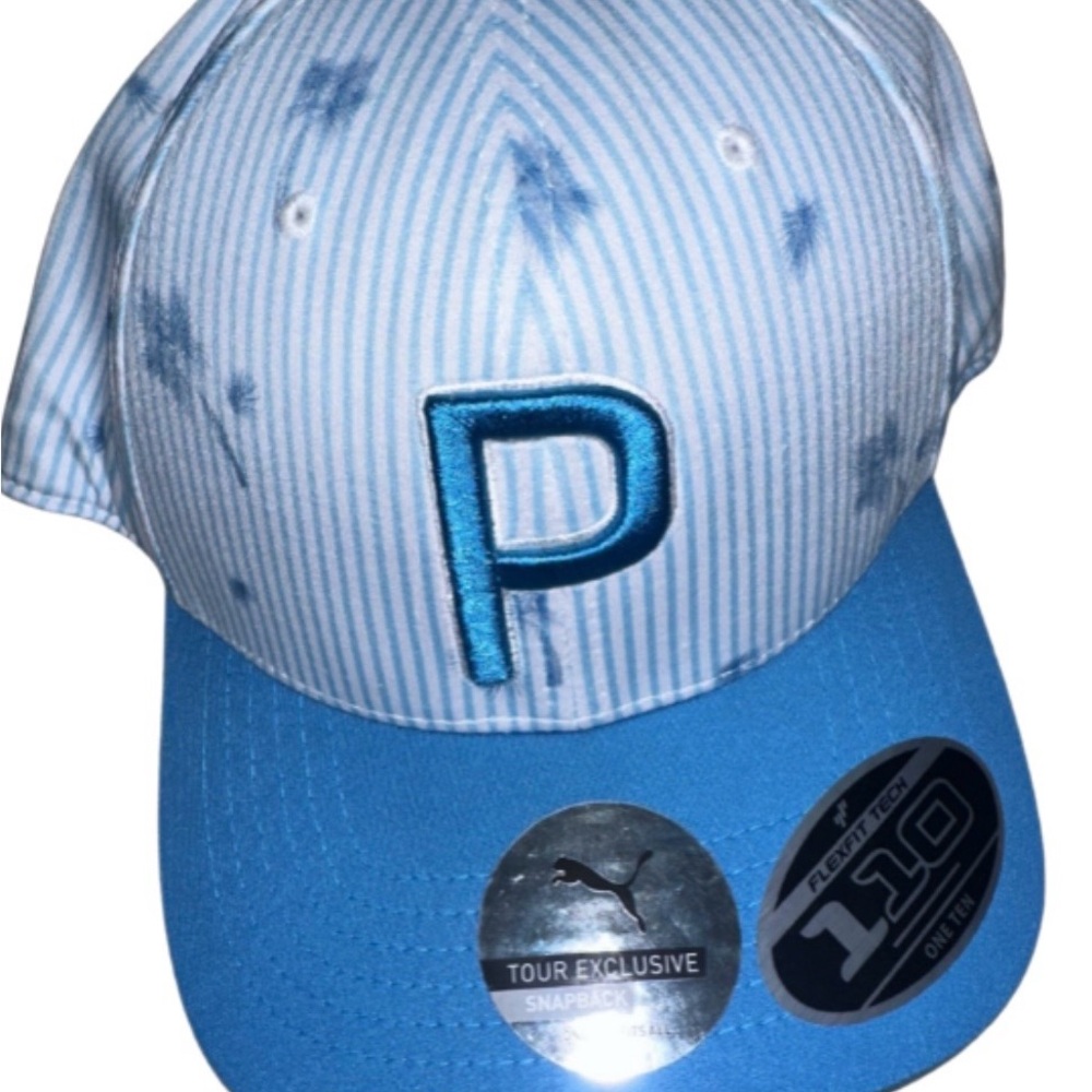 Puma White and Blue Striped Cap NWT